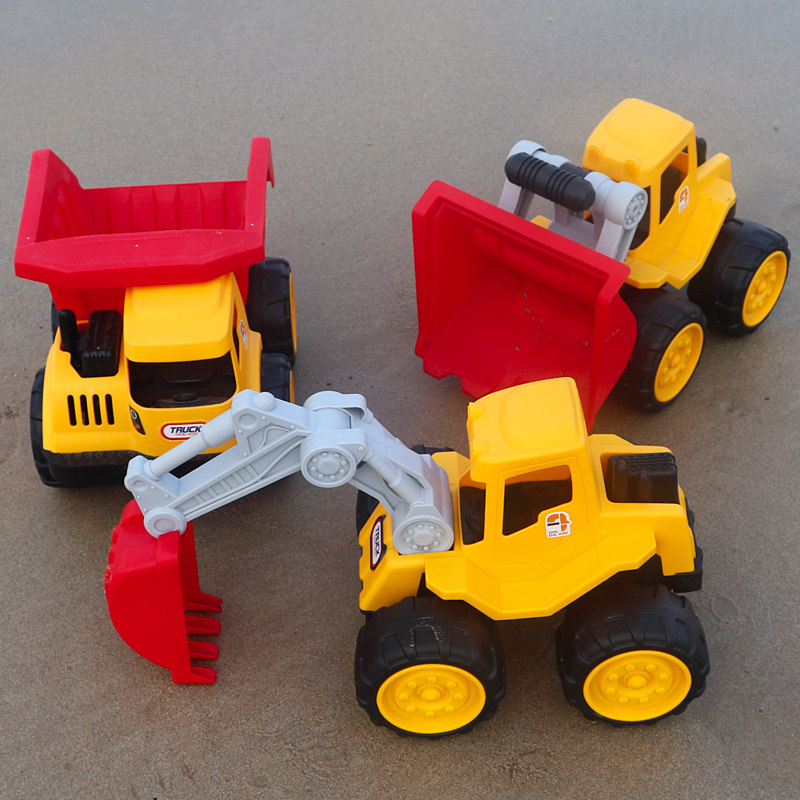 Children's big number engineering car digger toy car boy beach heaps high machine dug up dirt turnopper Inertial Little Car Suit