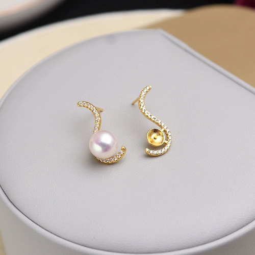 Бусины из жемчуга, аксессуары, модные серьги ручной работы, серебро 925 пробы, микроинкрустация