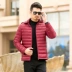 Áo khoác nam đệm bông ngắn nhẹ nhàng áo khoác đệm lót cho nam giới thêm béo Áo khoác đệm bông cho người trung niên và người già Áo khoác dày mùa đông - Bông