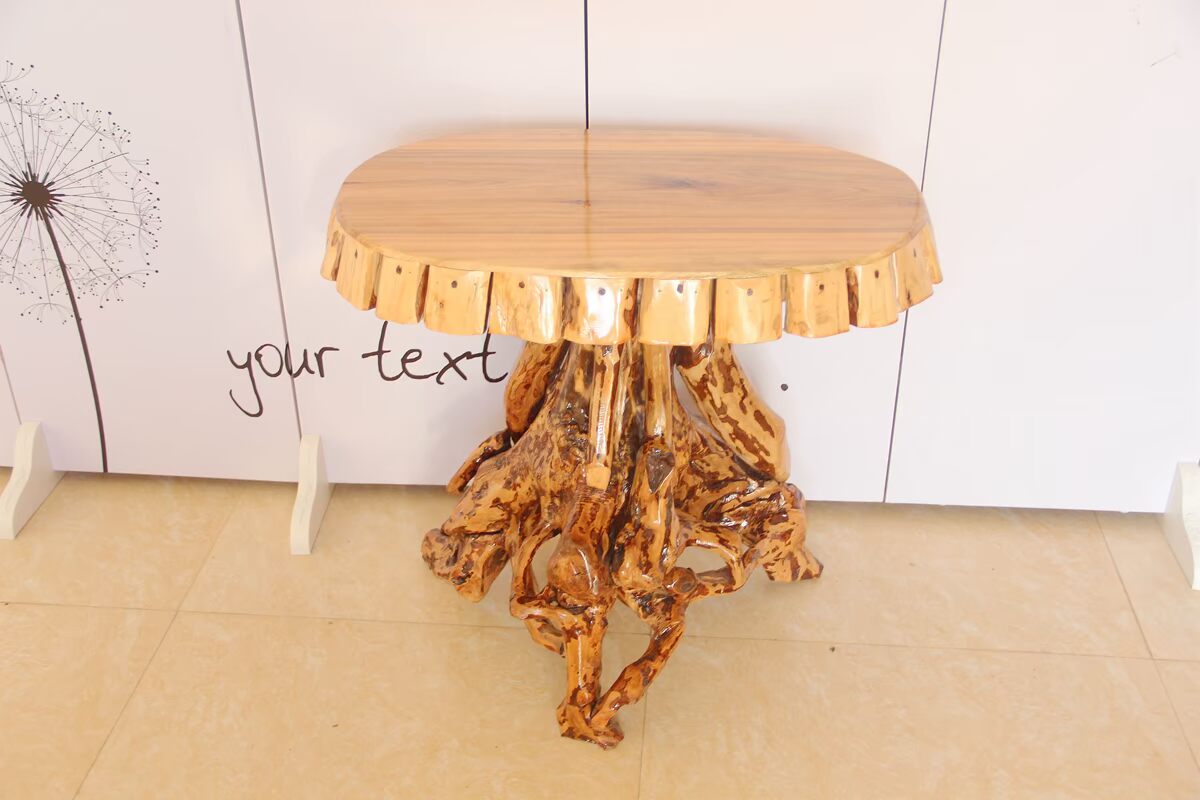 Ba mảnh gỗ rắn chạm khắc bàn trà ban công bàn trà nhỏ đỗ quyên thơm cây bạch đàn rễ cây bàn trà bàn giải trí - Các món ăn khao khát gốc Gốc cây làm bàn