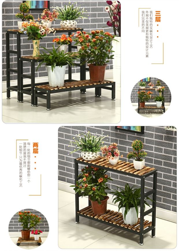 Đơn giản hoa khung sắt rèn trong nhà nhiều tầng cầu thang hoa đứng bước hoa đứng sàn hoa đứng ban công gỗ hoa đứng - Kệ kệ giày dép