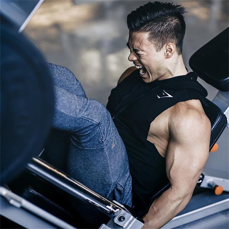 Cơ bắp Shark Thể Thao Đào Tạo Workout Nam Anh Em Trùm Đầu Hoodie Sweater Vest Top Chạy áo ba lỗ nike
