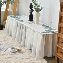 Cotton and linen TV cabinet cover dust cover cloth rectangular living room TV cabinet cover Nordic home fabric tablecloth cover