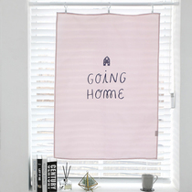 Korean style simple curtain cloth shading rental room small window small curtain short curtain half curtain kitchen bathroom coffee curtain