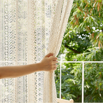 Lace curtain French vintage curtain Princess light luxury curtain American curtain garden ins Wind light transparent window screen