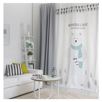 Transparent impervious ins hipster curtain modern curtain finished semi-shading minimalist childrens room bedroom bay window