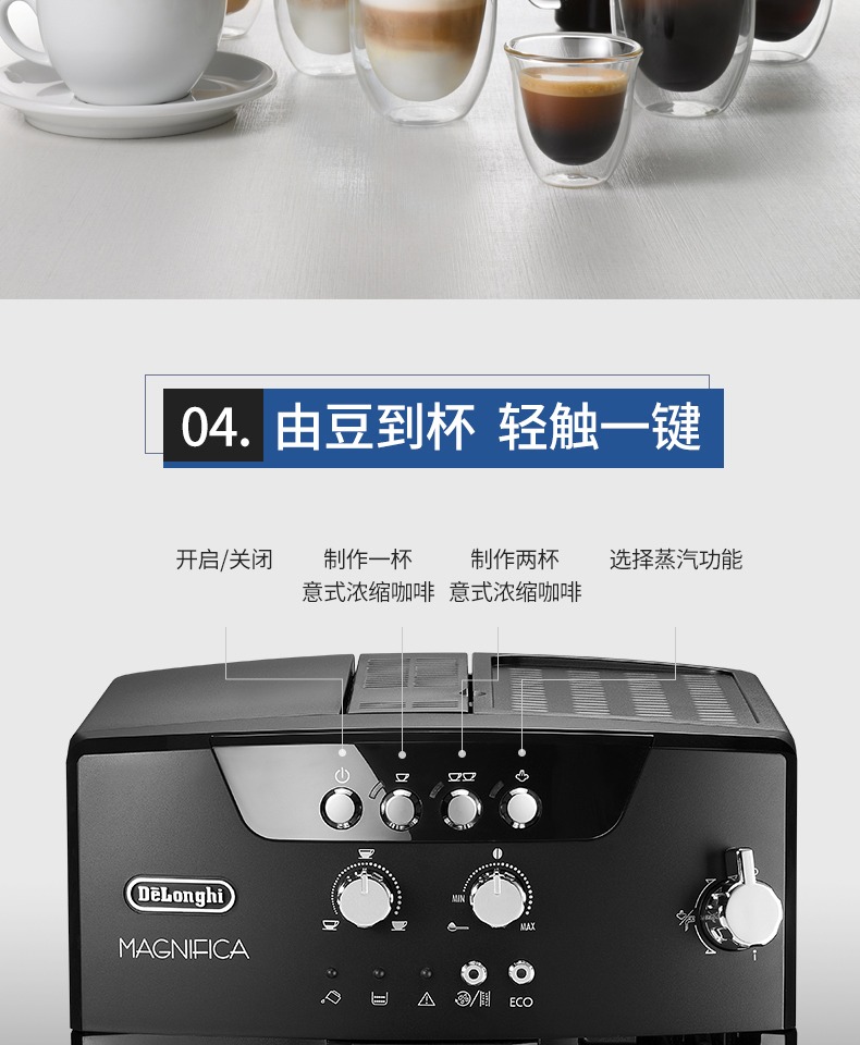 Máy pha cà phê tự động Delonghi / Delong ESAM04.110.B nhập khẩu thương mại gia dụng nhỏ của Ý - Máy pha cà phê may pha cafe tu dong gia re