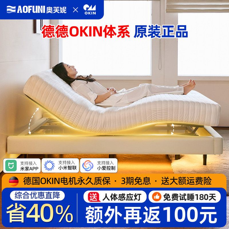 Fully Automatic Smart Electric Bed Without Headboard, Multifunctional Zero-Gravity Lifting, Small Apartment, Voice-Controlled, High-Tech Double Bed Fully Automatic Smart Electric Bed Without Headboard, Multifunctional Zero-Gravity Lifting, Small Apartment, Voice-Controlled, High-Tech Double Bed