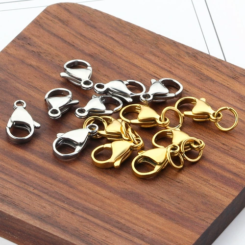 Застежки-лобстеры из титановой стали, 10 шт./упак., колье «сделай сам», браслет, ювелирная пряжка, металлические аксессуары цвета Кубо, модная брендовая пряжка с гиперссылкой