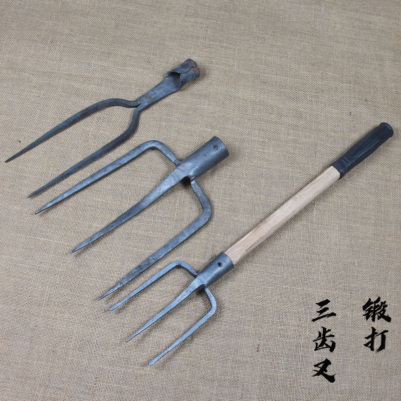 Forged steel fork Straw fork coal fork pitch fork Large coal fork Two-tooth fork three-tooth fork Multi-tooth fork rice rod fork