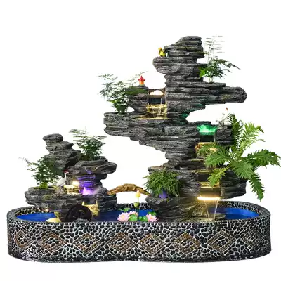 大型假山流水喷泉瀑布户外别墅庭院花园室内风水招财鱼池景观摆件