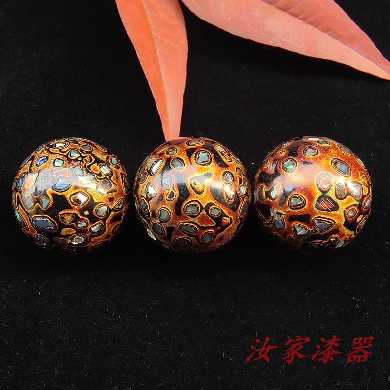 (Ru Furniture Lacquer) Non-suicide gold large lacquer single bead hand strings pure handmade DIY small snail platinum inlaid factory direct 