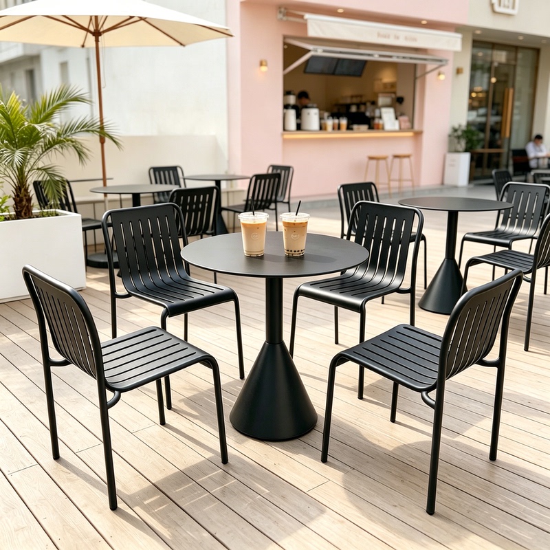 Thickened Steel Pipe Wrought Iron Tea Table and Chairs for Home Balcony, Small Tea Table for Guesthouses, Outdoor Patio Leisure Table and Chair Set Thickened Steel Pipe Wrought Iron Tea Table and Chairs for Home Balcony, Small Tea Table for Guesthouses, Outdoor Patio Leisure Table and Chair Set
