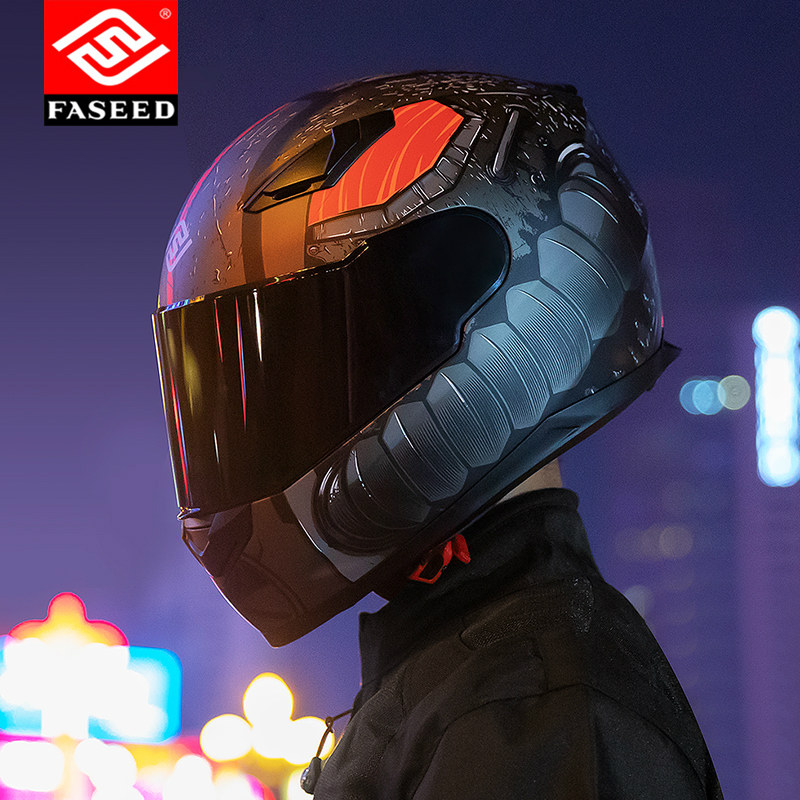 FASEED motorcycle helmet Men's and women's four seasons general motorcycle full helmet duplex personality cool racing helmet