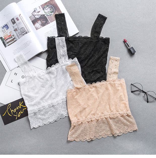 Ren ống Top Đồ lót Phụ nữ chống phát sáng Thu thập quấn ngắn tay áo gợi cảm bên trong dây đeo sling Vest hàng đầu áo lót nữ trung niên