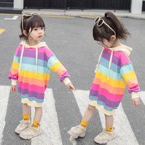 Childrens clothing female girl sweater skirt dress Princess dress children Spring 2019 new spring Super foreign air Korean tide