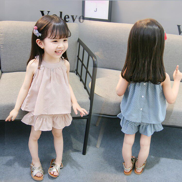 1-year-old girl's summer dress 2022 new foreign style 0 baby summer suit princess 2 baby girl 3 children's vest shorts
