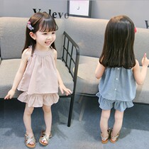 1 year old girl summer dress 2021 New Style 0 baby summer suit Princess 2 baby girl 3 child vest shorts