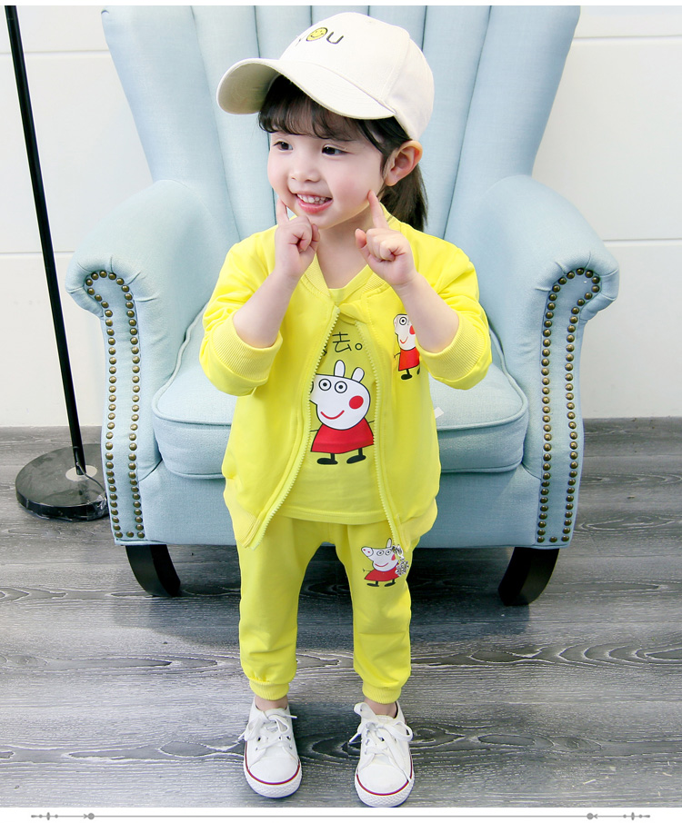 Bộ đồ trẻ em xuân 2018 bé gái mới mặc 5 quần áo trẻ em mùa xuân và thể thao mùa thu 3 món set 2-3-4 tuổi quần áo sành điệu cho be gái