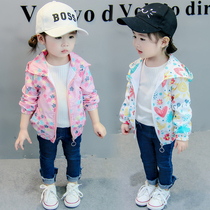 Girls spring and summer jacket 2021 new fashion Korean version of female baby 1-2-3-4 years old foreign style jacket windbreaker tide