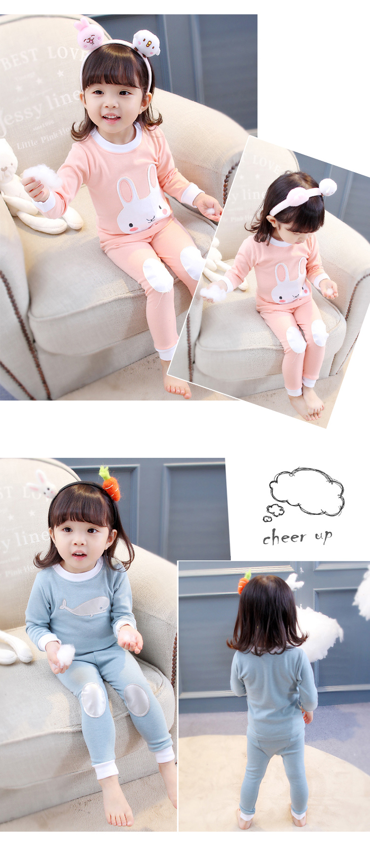 Dịch vụ nhà trẻ em dài tay mùa thu quần áo phù hợp với mùa xuân và mùa thu bé trai đồ ngủ cotton mùa hè trẻ em dịch vụ điều hòa không khí cô gái váy trẻ em đẹp