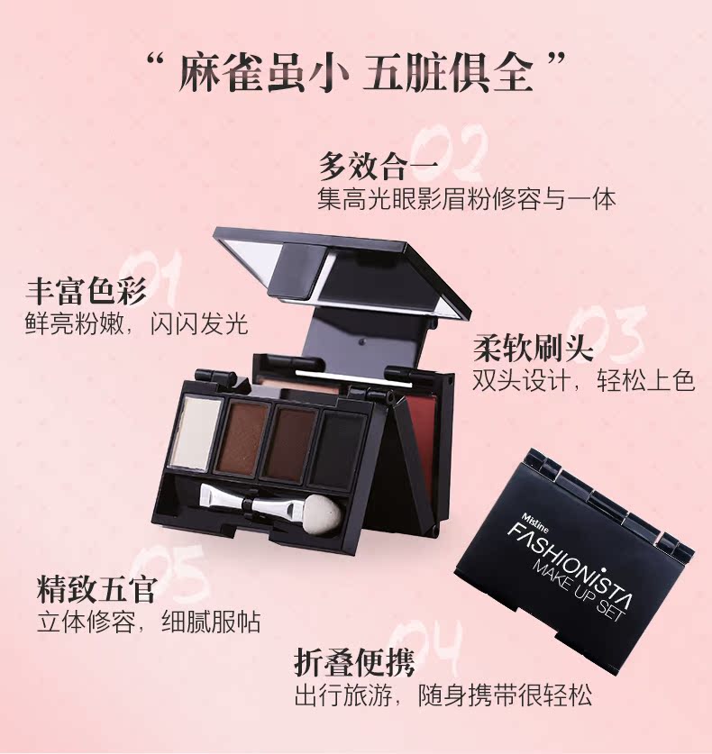 Thái Lan Mistine10 màu phấn mắt khay trang điểm gấp nhiều màu ngọc trai đất màu mini cầm tay đĩa trang điểm - Bộ trang điểm phấn phủ gucci
