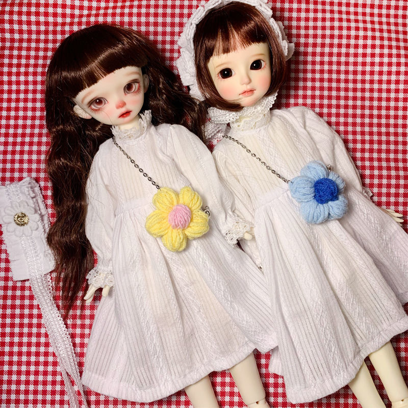 【Minimalist Nightgown】Bjd 1/6 Doll Clothes Homewear Pajamas Nightgown 30cm Doll Wears Pure White Simple Style