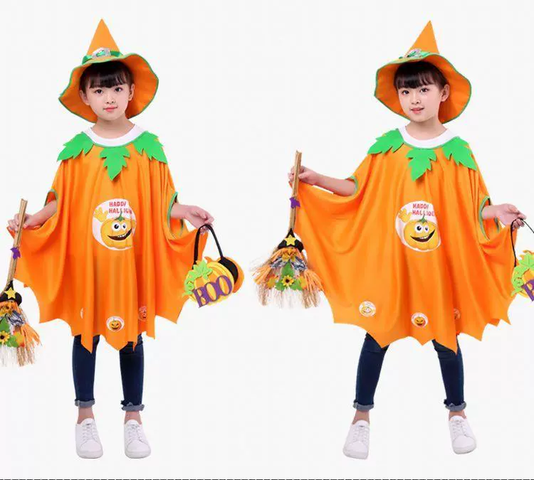 Halloween Áo Choàng Trẻ Em Trình Diễn Trang Phục Bé Trai Và Bé Gái Mẫu Giáo Trình Diễn Ảo Thuật Gia Áo Cosplay Bộ