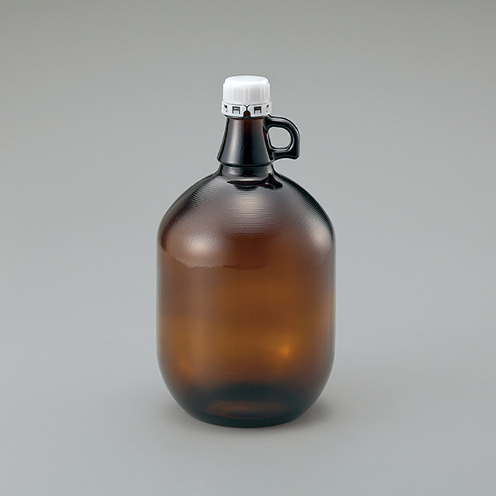 4L棕色玻璃加仑瓶密封试剂瓶 免洗色谱瓶ASONE进口溶剂瓶3.84升带盖