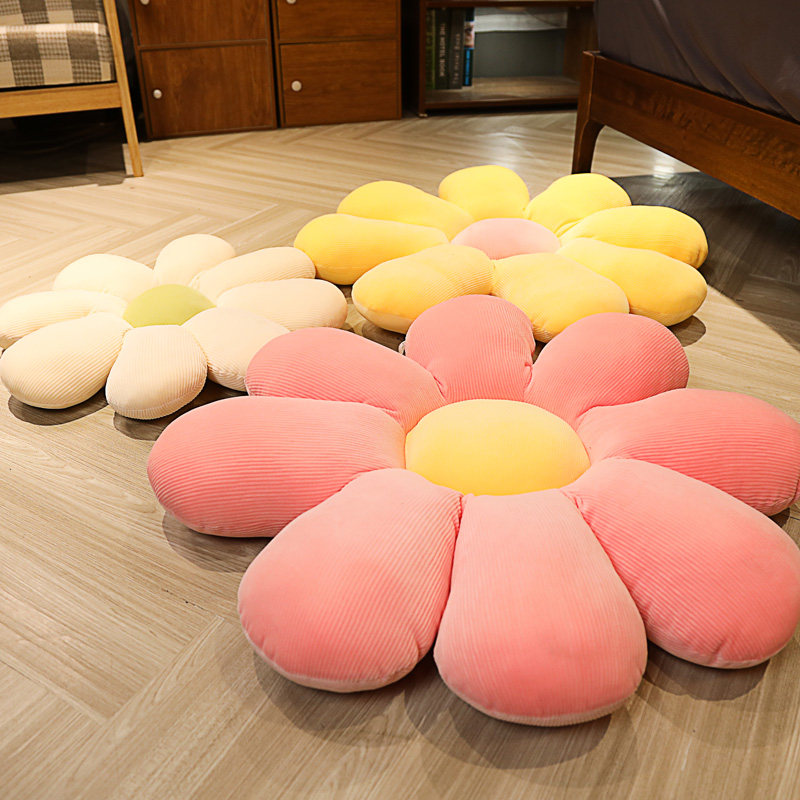 Small Daisy Flower Pillow Sofa Cushion Cute Small Fresh Girl Heart Living Room Bay Window Pillow Car Back Cushion