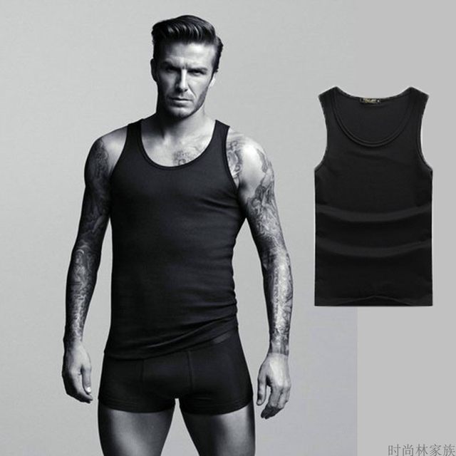 ເສື້ອກັນໜາວຊາຍແບບດຽວກັນຂອງ Beckham ຂອງເອີຣົບ ແລະອາເມຣິກາ ຝ້າຍຄໍມົນສີຂາວ ຂະໜາດໃຫຍ່ breathable breathable sweat-absorbent fashion trend suspender