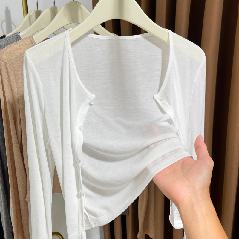 Sun Protection Clothing for Women, Thin Cardigan, Short Blouse, Small Shawl, Summer Matching Suspender Skirt, White Knitted Jacket Sun Protection Clothing for Women, Thin Cardigan, Short Blouse, Small Shawl, Summer Matching Suspender Skirt, White Knitted Jacket