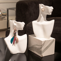 Gia Model Props Jewelry Shop Earrings Necklace Jewelry Display Head Window Display Halfway Portrait Earrings