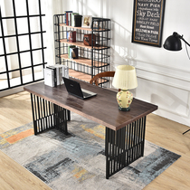 Industrial style retro wrought iron desk American desk Nordic simple modern solid wood computer desk creative boss table