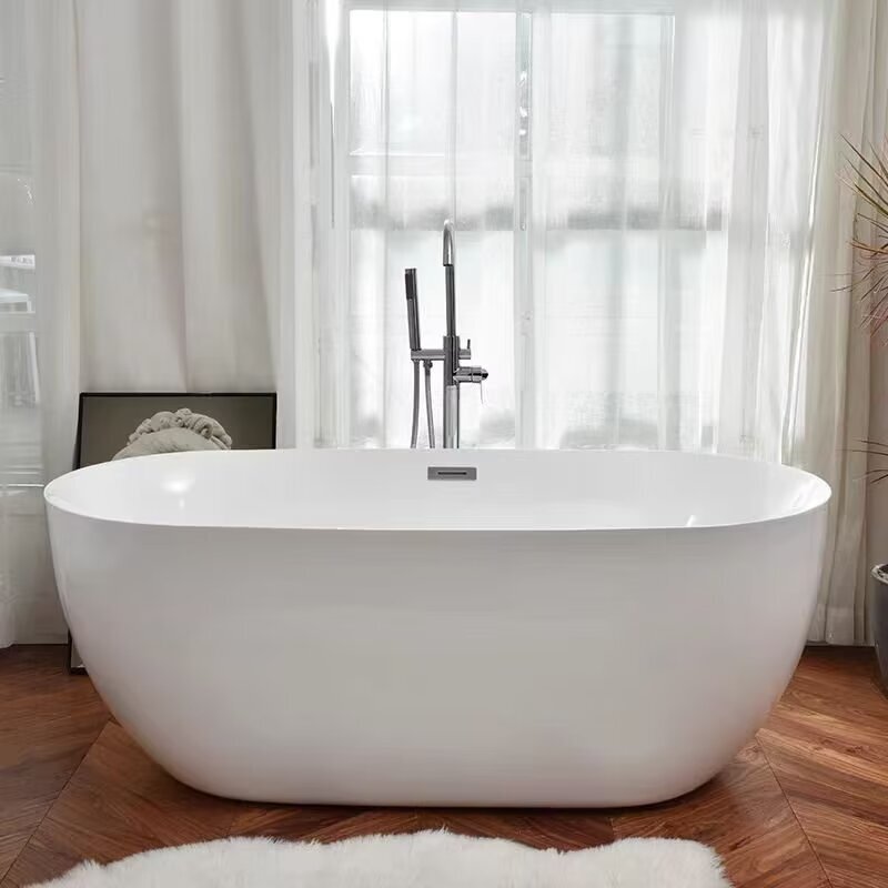 Acrylic Household Small-Sized Bathtub, Constant Temperature Thin-Edge Bathtub, Freestanding Movable Seamless Integrated Imperial Concubine Bathtub