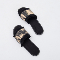 2022 summer new cool slippers flat bottom beach sandals Slippers Woven Flow Su-shaped slippers Jane about fashion womens shoes