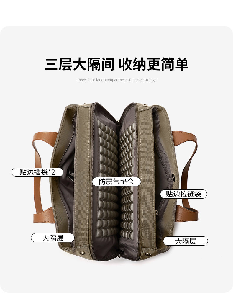 чемодан 2025新款多隔层女士通勤手提包可放a4文件14寸电脑袋托特包优胜者