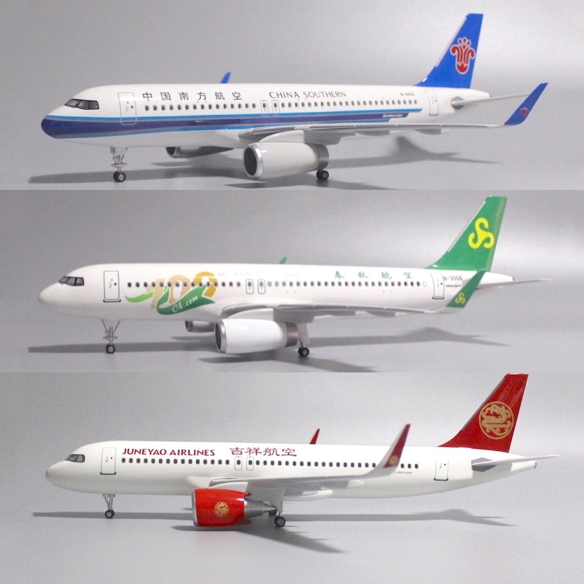 47 cm China Southern Airlines aircraft model with wheels with lights Airbus 320neo Huaxia Qingdao Juneyao Airlines model aircraft