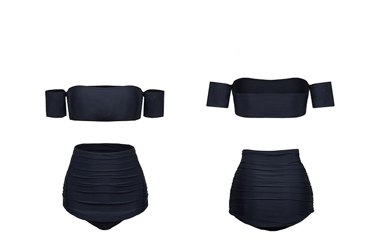 99966442 mới gợi cảm áo tắm chia đen pearly nữ che bụng áo tắm không ống bikini do boi dep