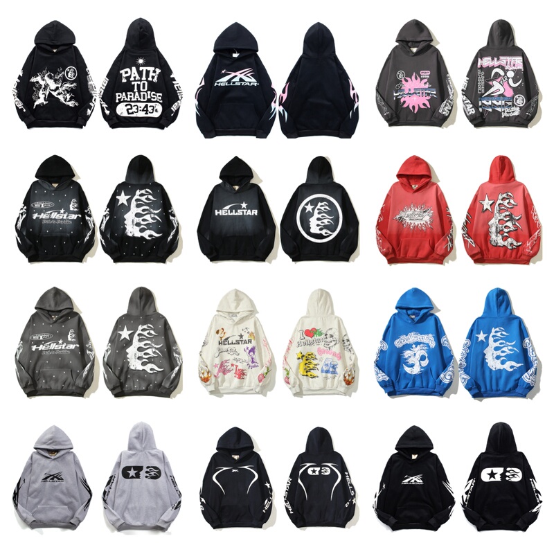 European and American High Street Retro ins Super Popular Hell Star Basic Sports Hoodie Sweatshirt Unisex European and American High Street Retro ins Super Popular Hell Star Basic Sports Hoodie Sweatshirt Unisex