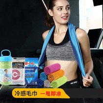 Sports towel sweat-absorbing gym sweat towel summer womens quick-drying ice cold towel portable cold sports English bag packaging