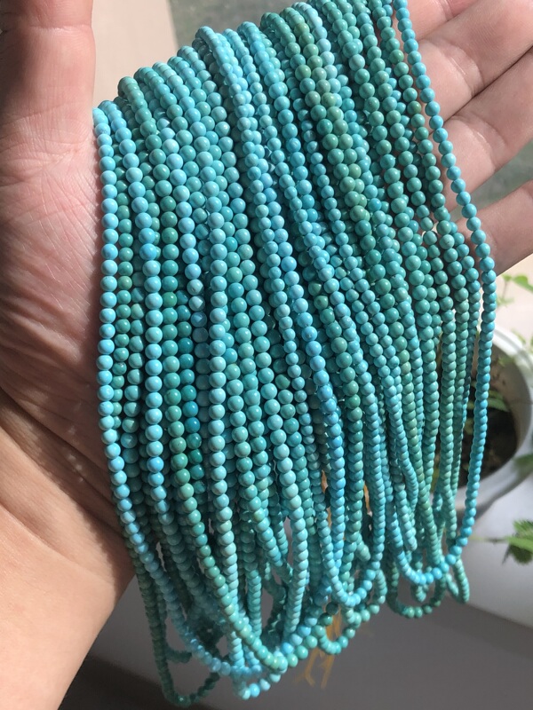 Natural Raw Turquoise Without Optimization, High Porcelain Quality, Small Bead Chain Necklace, Bracelet, Multi-Layer Clavicle Chain, Trendy Jewelry