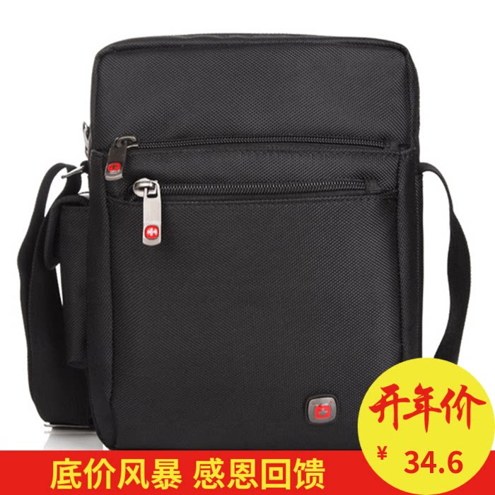 瑞士军刀男士斜挎包男款包包牛津布休闲小男式背包帆布单肩包男包