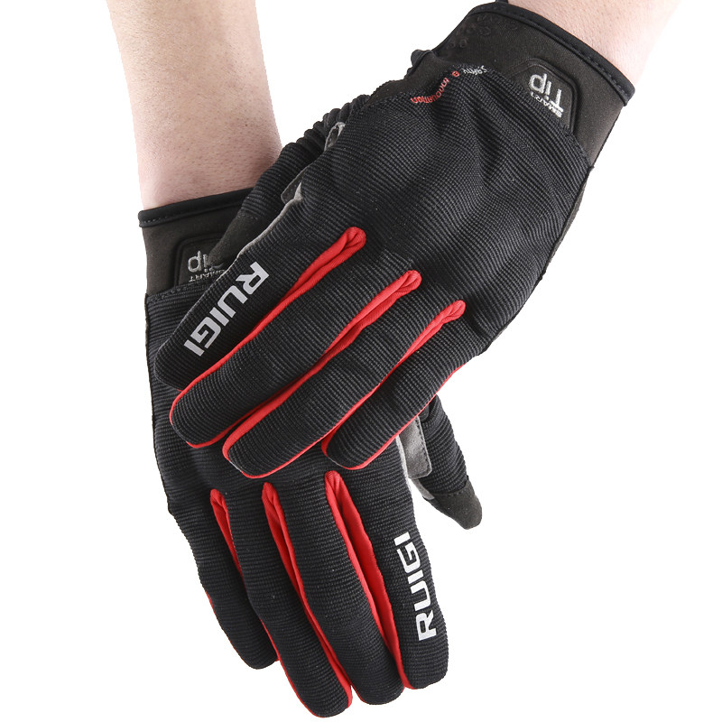 RUIGI Motorcycle Gloves for Men and Women Summer Breakthrough Gloves Comfortable Touch Screen Anti-Wrest Knight Gloves