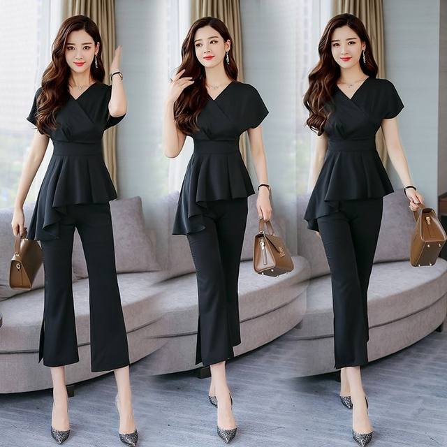 Suit women's summer suit 2023 new Korean style fashion slim temperament wide-leg pants suit foreign style slimming two-piece suit