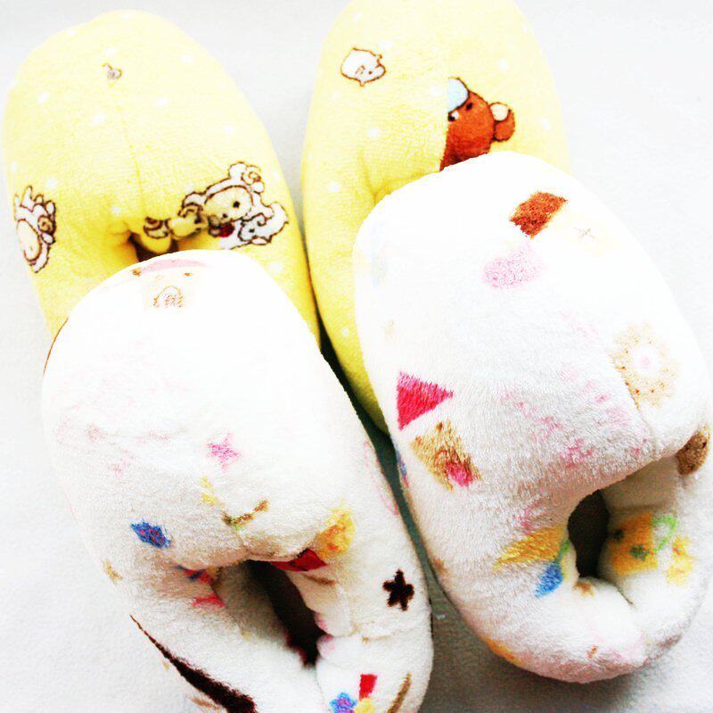Korean version 577 doughnut foreign trade winter warm cute cartoon women's bag with home floor non-slip cotton slippers