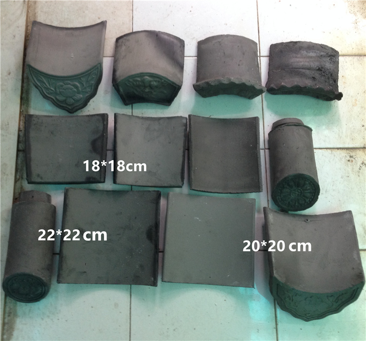Chinese pedestrian street decoration tile old renovation project villa rooftop tiles wall small green tile fake anti-Taoia ash brick