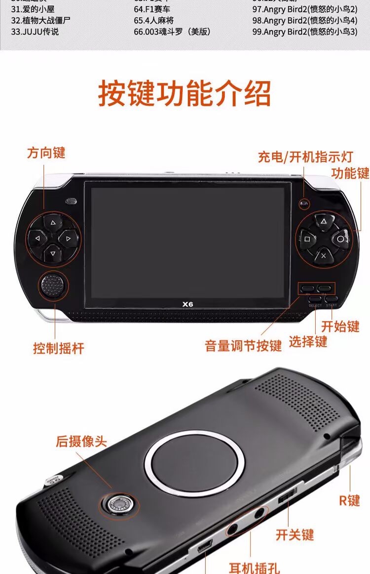 Màn hình màu Overlord kid PSP cầm tay trò chơi cầm tay Máy PSV cầm tay GBA cầm tay 80 sau trò chơi cổ điển King of Fighters máy chơi game tetris
