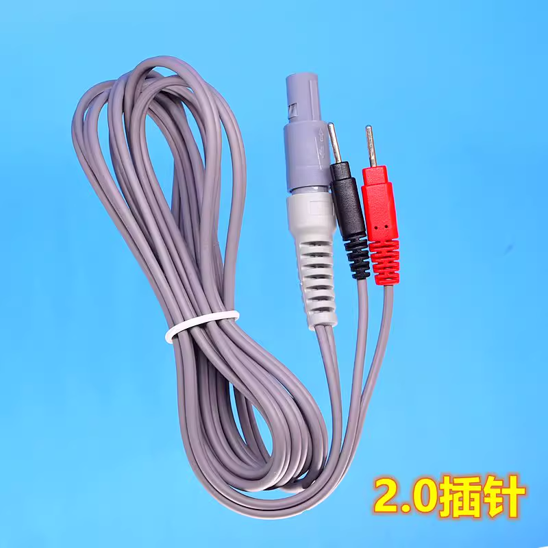 电极线理疗仪连接线抗拉铜丝中低频经络仪配件铜箔丝2芯一拖二针