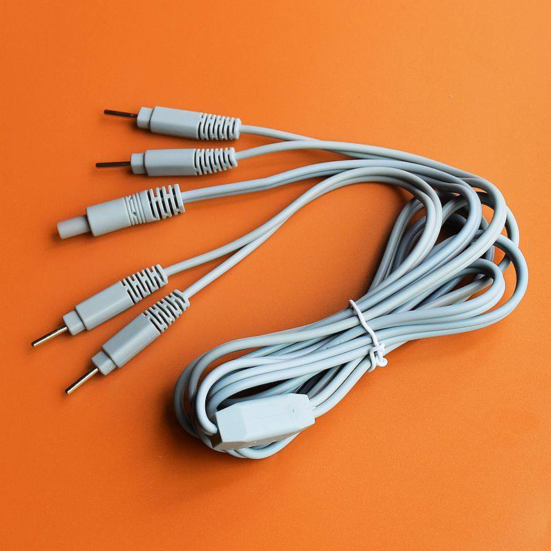 One drag quadrimeter plug 2mm small black clamp electrode wire connecting lead 4 0 plug physiotherapeutic instrument accessories electrotherapy wire